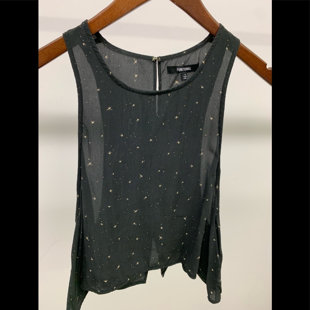 Funktional 100% silk tank with stars print
